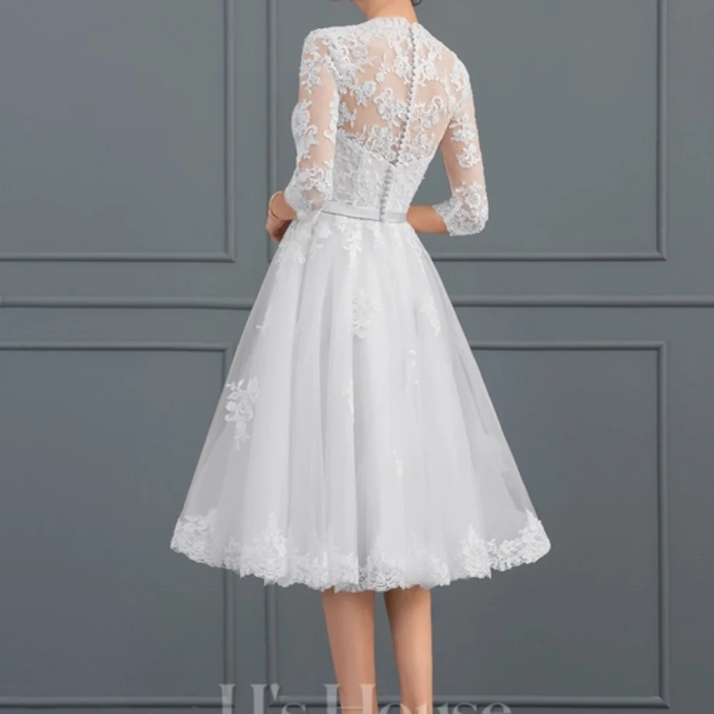 JJs House White Lace Wedding Dress - Picture 3 of 4